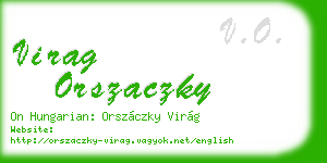virag orszaczky business card