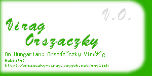 virag orszaczky business card